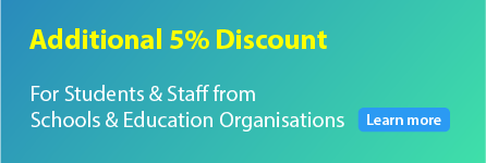 Additional 10% discount for students & staff from schools and education institutions